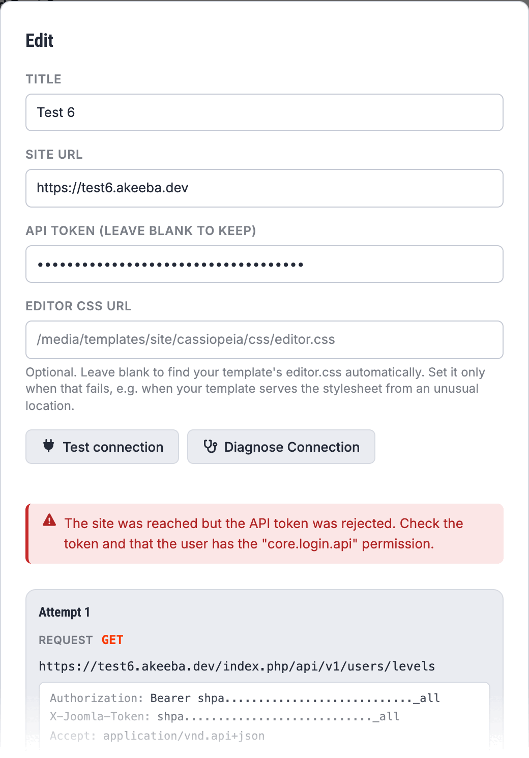 Diagnose Connection